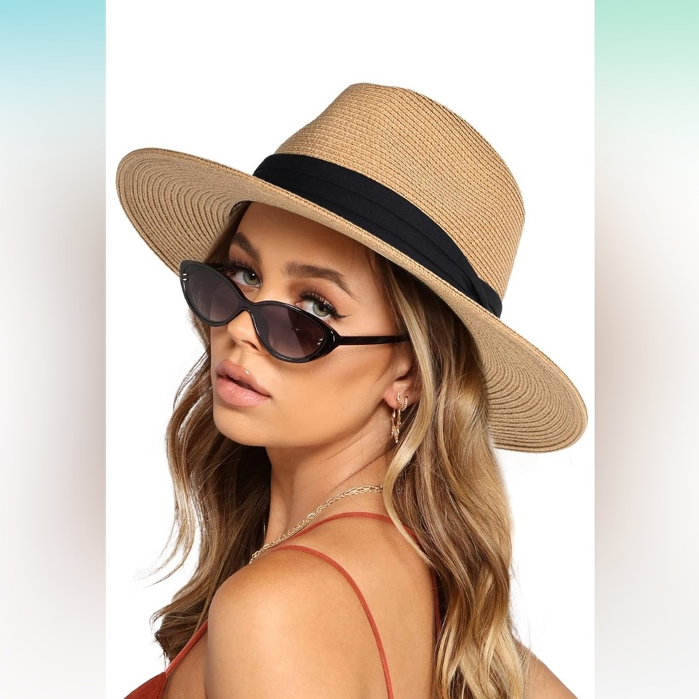 NWT Wide Brim Straw Panama Hat Fedora